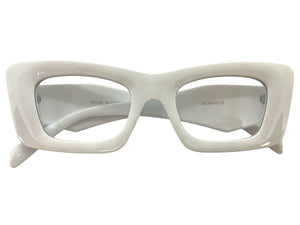 Exaggerated Vintage Retro Style Clear Lens EYEGLASSES Thick White Frame 81260