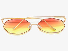 Oversized Exaggerated Vintage Retro Style SUNGLASSES Large Rose Gold Octagon Frame 4150