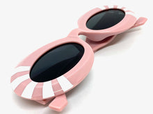 Exaggerated Vintage Retro Style SUNGLASSES Thick Oval Pink Frame 80591