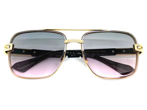 Classic Vintage Retro Aviator Style SUNGLASSES Gold & Black Frame 1706