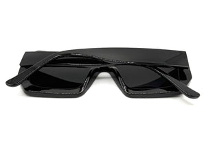 Classic Vintage Retro Style SUNGLASSES Thick Square Black Frame - Dark Lens 75005