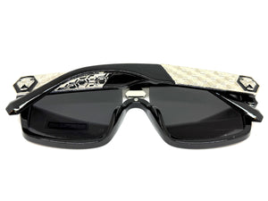 Classic Hardcore Biker Gangster Hip Hop Style SUNGLASSES Black Frame Chrome Lens 5468