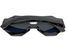 Oversized Exaggerated Vintage Retro Style SUNGLASSES Large Geometric Black Frame 1335