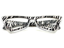 Classy Elegant Modern Retro Cat Eye Style Clear Lens with Slight Tint SUNGLASSES Zebra Frame E1997