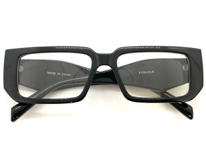 Classy Modern Contemporary Style Clear Lens EYEGLASSES Thick Black Frame 81254