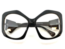 Oversized Exaggerated Vintage Retro Style Clear Lens EYEGLASSES Large Black Frame E2019