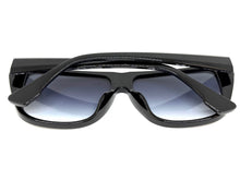 Classic Vintage Retro Style SUNGLASSES Square Black Frame - Light Gradient Tint 1876