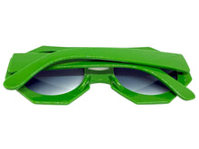 Oversized Exaggerated Vintage Retro Style SUNGLASSES Large Geometric Green Frame 1335