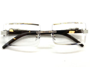 Classy Elegant Luxury Modern Designer Style Clear Lens EYEGLASSES Silver Rimless Frame 5302