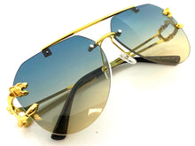 Men's Classy Elegant Luxury Modern Retro Style SUNGLASSES Large Gold Frame 27667