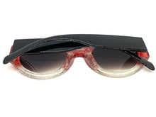 Classic Vintage Retro Style SUNGLASSES Round Thick Striped Frame E1277