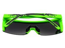 Classic Hardcore Biker Gangster Wrap Shield Style POLARIZED SUNGLASSES Neon Green Frame - Dark Lens X0018