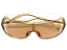 Oversized Exaggerated Modern Rerto Shield Style SUNGLASSES Large Nude Frame 68246