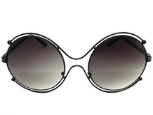 Oversized Exaggerated Vintage Retro Style SUNGLASSES Large Round Black Frame 6295
