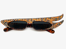 Exaggerated Unusual Funky Vintage Retro Style SUNGLASSES Tortoise Bling Frame 7524