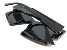 Oversized Exaggerated Modern Retro Style SUNGLASSES Large Funky Black Frame 1247