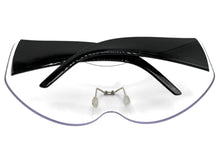 Oversized Exaggerated Modern Retro Shield Style SUNGLASSES X-Large Frame - Clear Lens 4679