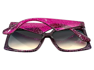 Oversized Exaggerated Vintage Retro Style SUNGLASSES X-Large Square Blue Frame 49308