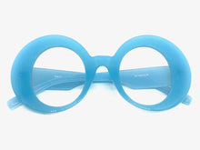 Oversized Exaggerated Retro Style Clear Lens EYEGLASSES Large Round Blue Optical Frame - RX Capable 81159