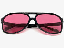 Classic Vintage Retro Aviator Style SUNGLASSES Large Black Frame 80837