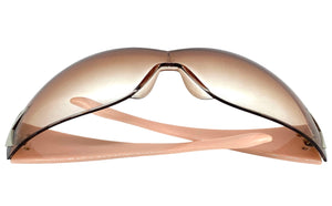 Classy Elegant Contemorary Modern Shield Wrap Style SUNGLASSES Pink Frame 80473