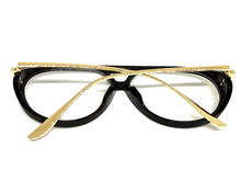 Oversized Classic Vintage Retro Hip Hop Style Clear Lens EYEGLASSES Large Black & Gold Frame 26008