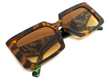 Classic Modern Retro Style SUNGLASSES Square Tortoise Frame 49034