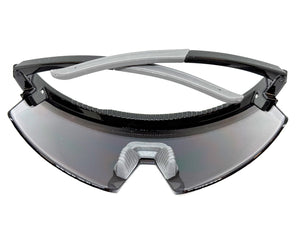 Oversized Retro Sporty Wrap Around Shield Style SUNGLASSES Large Frame - Silver Lens 80963