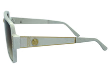 Classic Vintage Retro Luxury Hip Hop Rapper Style SUNGLASSES Large White & Gold Frame 3078