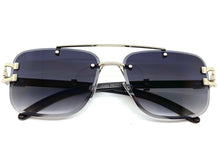 Classic Elegant Luxury Retro Hip Hop Style SUNGLASSES Silver & Wood Frame 7357