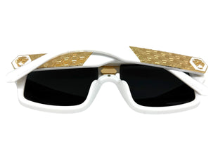 Classic Hardcore Biker Gangster Hip Hop Style SUNGLASSES White Frame Dark Lens 5468