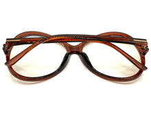 Oversized Vintage Retro Style Clear Lens EYEGLASSES Large Round Brown Frame E2085