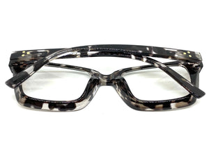 Classic Vintage Retro Style READING GLASSES READERS Gray Tortoise Frame Lens Strength +1.50