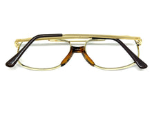 Classic TRUE Vintage Retro Aviator Style Clear Lens EYEGLASSES Gold Frame - Glass Lens 9006