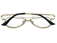 Classic Vintage Retro Aviator Style Clear Lens SUNGLASSES Gold Metal Frame 3375