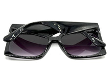 Oversized Exaggerated Vintage Retro Style SUNGLASSES X-Large Square Black Frame 49308