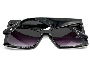Oversized Exaggerated Vintage Retro Style SUNGLASSES X-Large Square Black Frame 49308