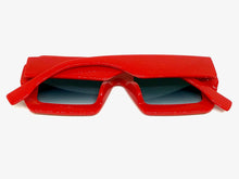 Oversized Exaggerated Vintage Retro Style SUNGLASSES Large Square Red Frame 1351
