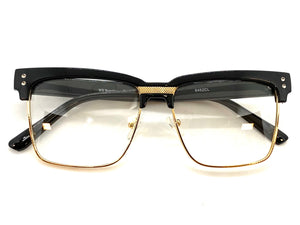 Classy Elegant Sophisticated Luxury Style Clear Lens EYEGLASSES Black & Gold Frame 6462