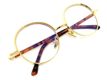 Classic Vintage Retro Style Clear Lens EYEGLASSES Round Gold Frame 8143