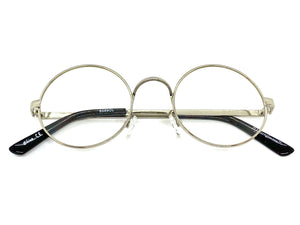 Classic Vintage Retro Style Clear Lens EYEGLASSES Round Silver Frame 6569