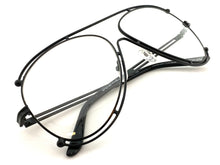 Oversized Vintage Retro Aviator Style Clear Lens EYEGLASSES Large Black Frame 3874
