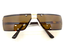 Contemporary Modern Wrap Style SUNGLASSES Gold Frame E0943
