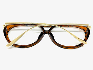 Oversized Classic Vintage Retro Hip Hop Style Clear Lens EYEGLASSES Large Tortoise & Gold Frame 26008