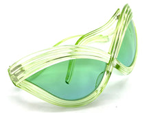 Oversized Exaggerated Modern Retro Futuristic Style SUNGLASSES Large Green Frame 2159