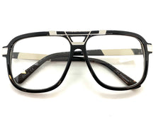 Classic Vintage Retro Hip Hop Rapper Style Clear Lens EYEGLASSES Black & Silver Frame 8529