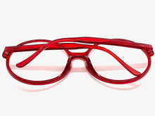 Oversized Vintage Retro Style Clear Lens EYEGLASSES X-Large Round Red Frame 1734