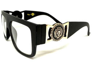 Classic Vintage Retro Hip Hop Rapper Style Clear Lens EYEGLASSES Large Thick Black Frame 5355