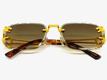 Classy Elegant Luxury Modern Designer Style SUNGLASSES Gold Rimless Frame 5294