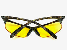 Classic Sporty Wrap Around HD Yellow Lens SUNGLASSES Green Camouflage Frame 2250